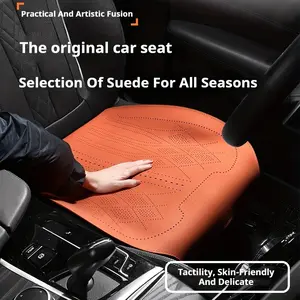 Universal Car Seat Cushion - PU Leather PU Leather with Perforations for Breathability, Machine Washable & Dry Cleanable, Lightweight Portable Design, Easy Install for All Seasons, All Cars