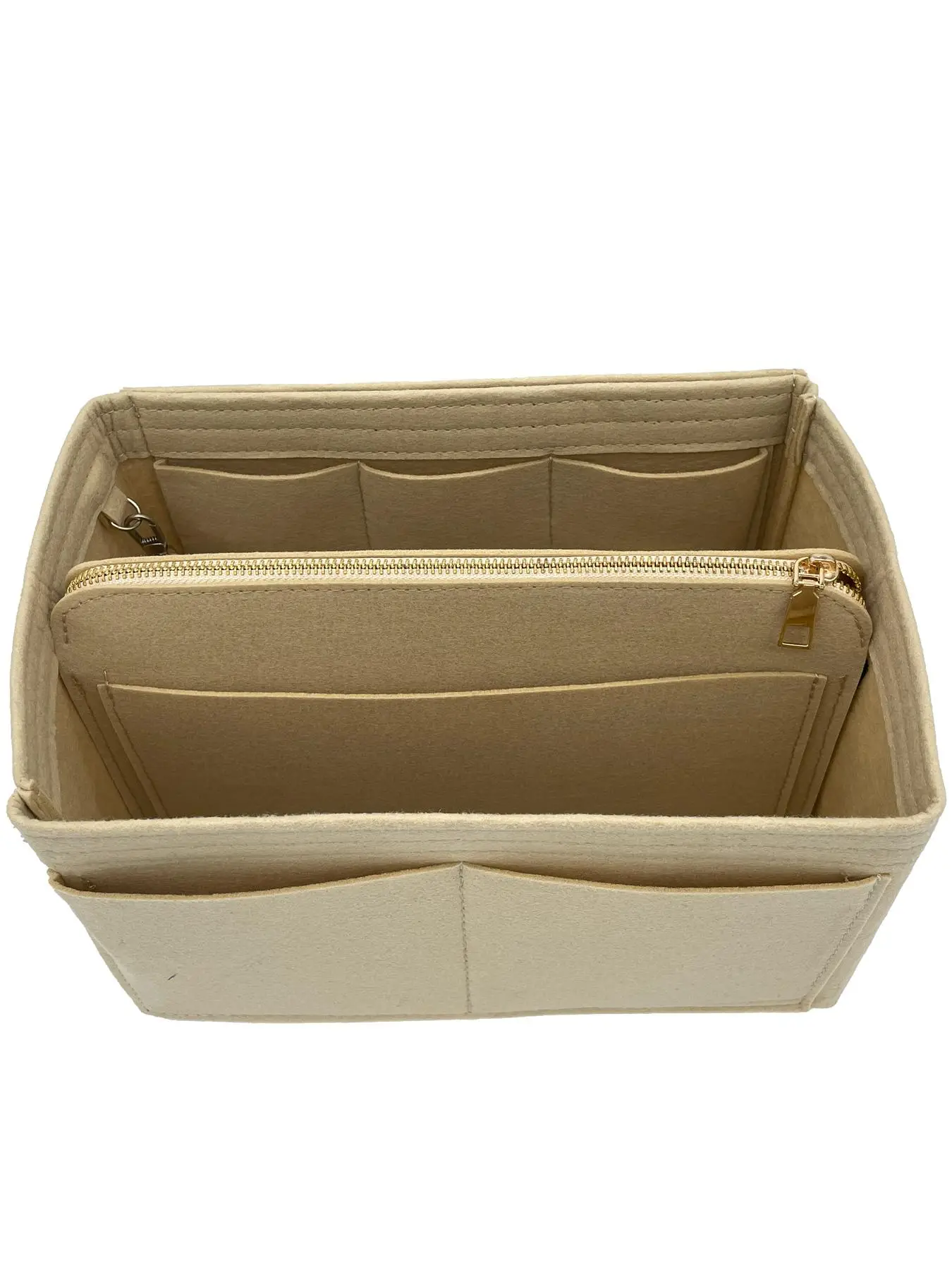 Zipper Felt Bag Insert, Portable Storage Bag for Handbag, Clutch, Basic Solid Color Bag Insert for Women & Men