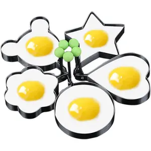Stainless Steel Egg Ring Molds – 5 Pack Cooking Shapes for Eggs & Pancakes