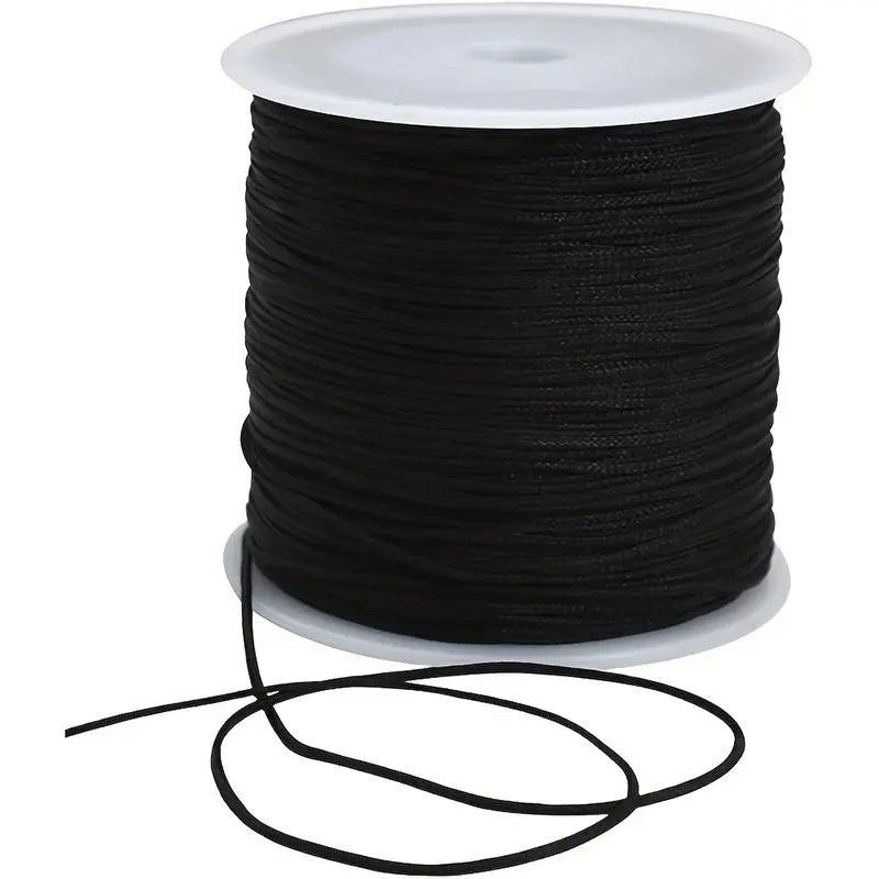 Nylon Cord, 1 Roll Satin String for Bracelet Jewelry Making, Rattail Macrame Waxed Trim Cord, Necklace Bulk Beading Thread, Beading Accessories, Diy Beading Accessories, Jewelry Making Supplies, Handmade Beading Material
