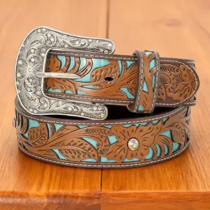 Retro Cowboy Belt Feather Buckle Western Aesthetic Unisex Street Style Country Concert Rodeo Outfit Trend
