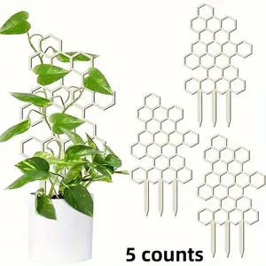 Honeycomb Structure Design Wooden Plant Climbing Frame, Space Saving Garden Support Pile, Portable Decorative Vine Frame for Home Garden, Garden Tools, Outdoor, Modern Vertical Plant Support, Garden Obelisk Trellis