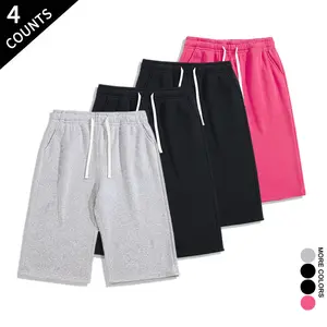 4-Pack Men's Streetwear Knee Length Shorts Loose Fit Sweat Shorts outdoorfun