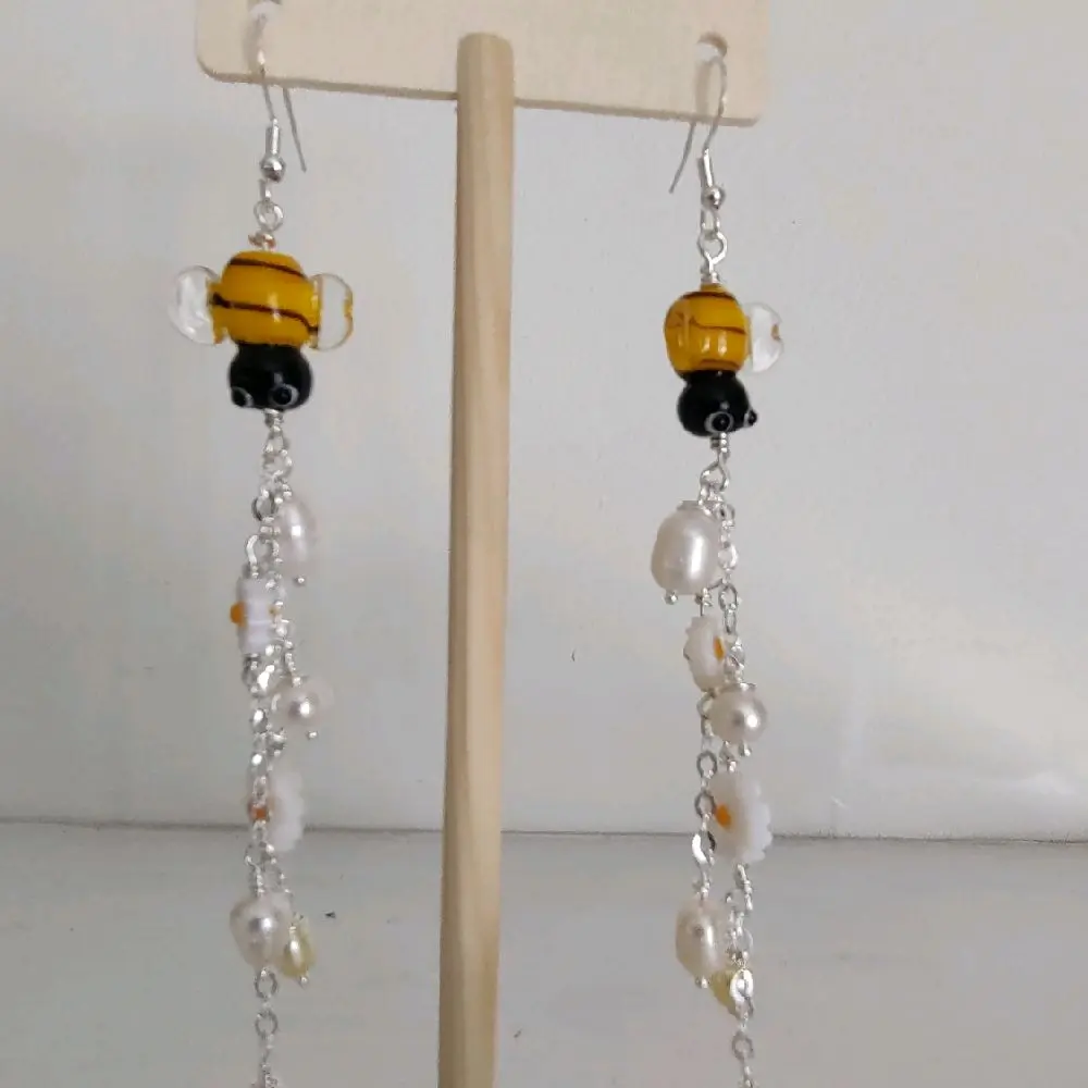 bumblebee dangle earrings