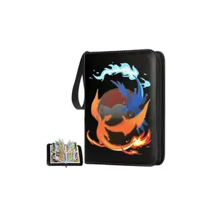 400-Pocket Trading Card Binder for Pokémon Cards, Portable Card Album Holder with 50 Removable 4-Pocket Sleeves, Collectible Card Storage Book for TCG Game Cards