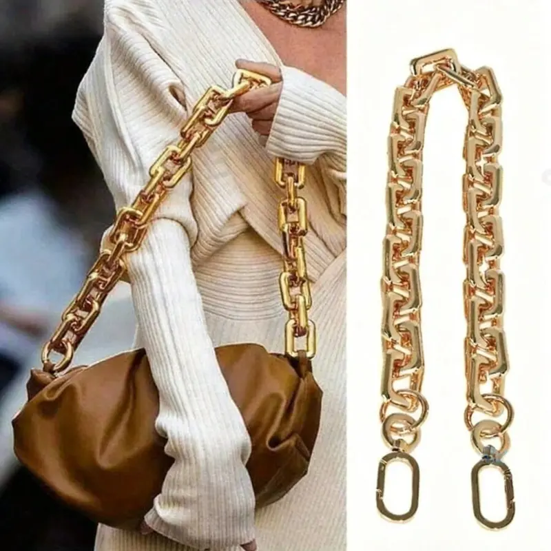 Adjustable Crossbody Bag Chain Strap, Casual Adjustable Strap, 23.62 Inch/15.75 Inch, Detachable Metal Alloy Replacement, DIY Handbag/waist Bag/across Body Shoulder Chain, Purse Chains For Handbags, Bag Chains For Handbags