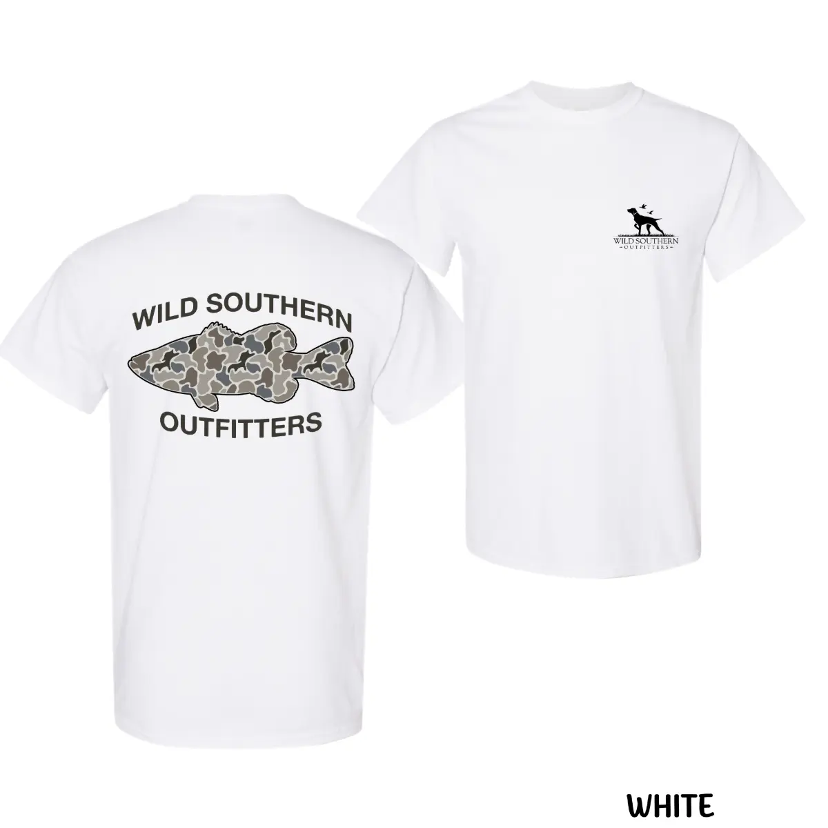 Outdoor Camo Fishing T-shirt, Simply Printed Graphic Shirt, Daily Casual Cotton Womenswear, Menswear Top, Perfect for Outdoor Adventures and Dog Lovers, Comfortable Unisex Tee for Every Hunt