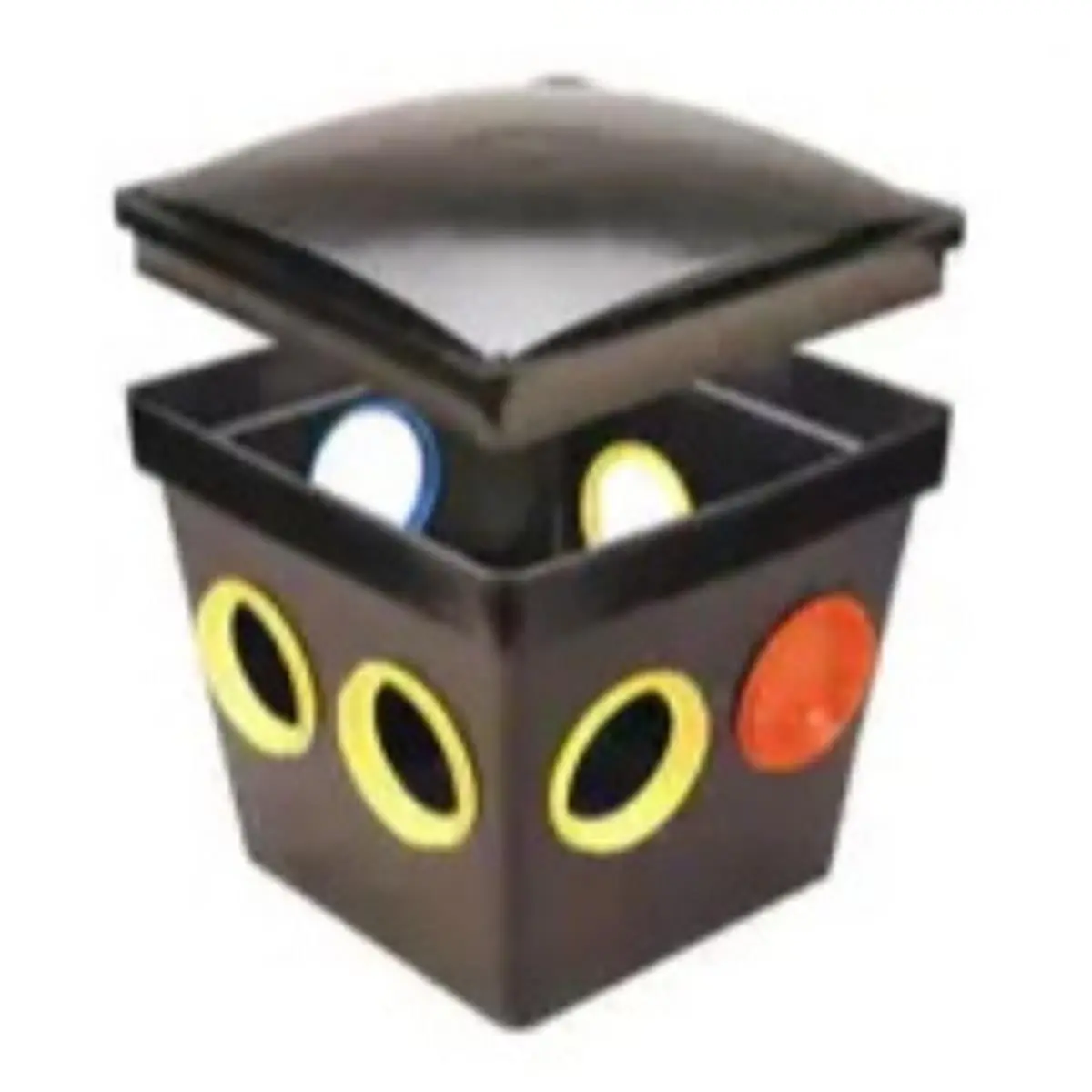 212 MAIN Tuf-Tite 7-Hole Distribution Box, 14.5x16 in. Ribbed HDPE Plastic Organiser with Domed Snap-Seal Cover Lid