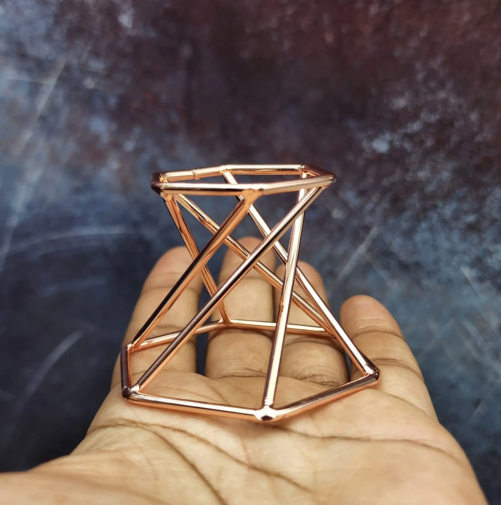 Copper Hexagon Crystal Display Stand