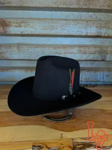 Los Vaqueros 100x Wool Felt Hat Estilo Sinaloa Tall Crown Black