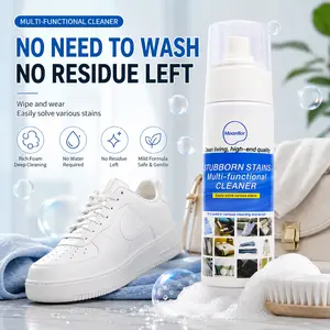 Premium Shoe Cleaner Foam for Sneakers 6.76oz - Fast Dry Stain Remover Safe for Leather, Nubuck, Suede, Canvas & Knit Materials, Easy Daily Shoe Care for All Shoe Types