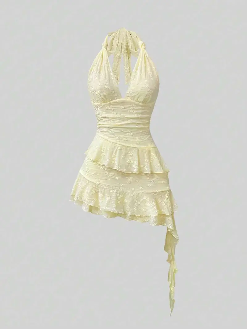 lulus molinetto lace ruffle dress - TikTok Shop