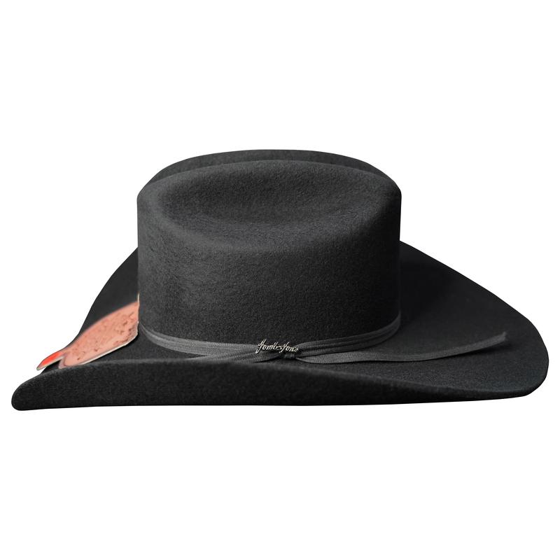 Tombstone Roper 10X Black Finest Wool Cowboy Hat Style 4.25" Brim 4.75" Short Crown Texana Cowboy Hat Sombrero