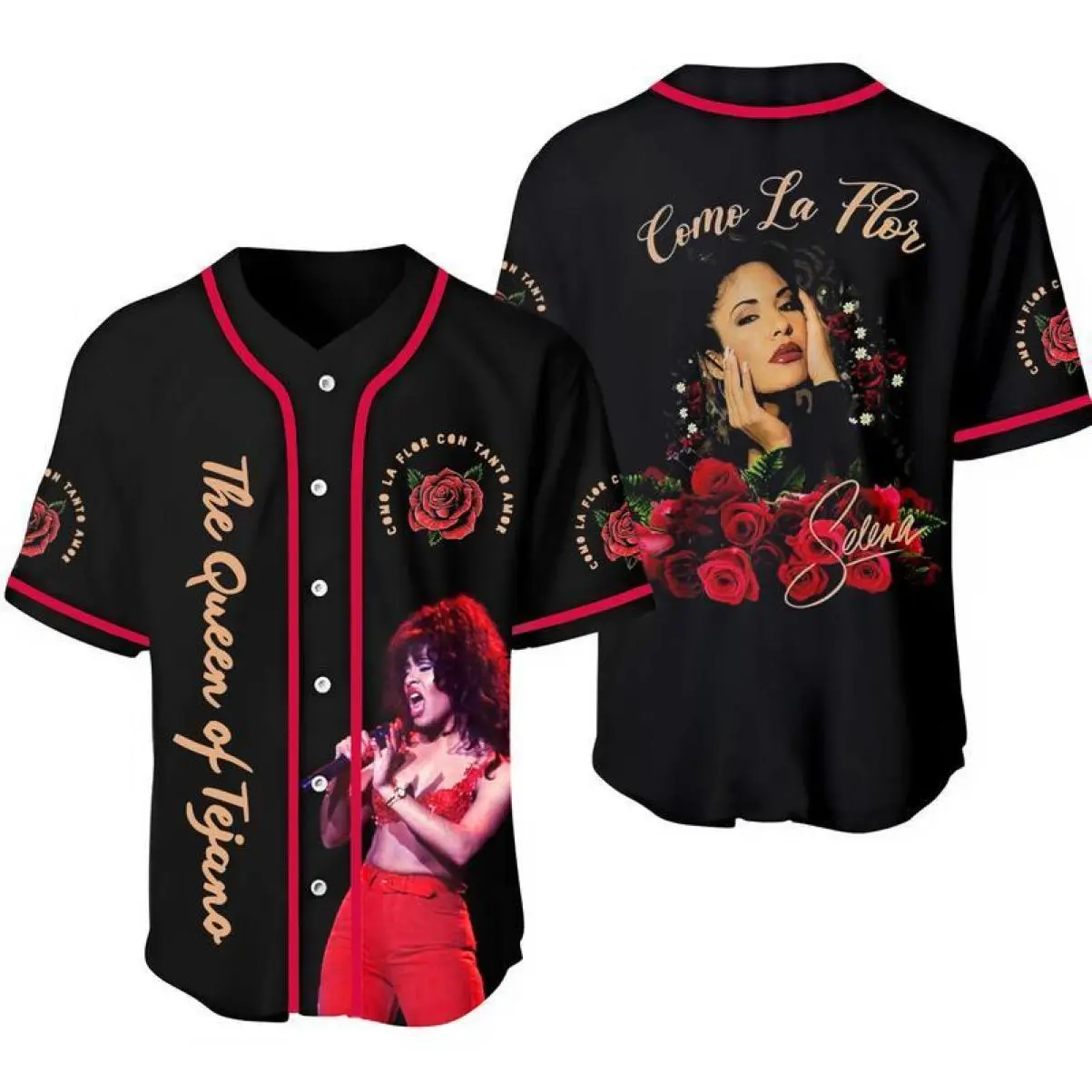 Selena Merch Baseball Jersey Pattern Print Lightweight Gift for Fan