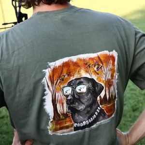 The Banded Retriever T-Shirt with Stylish Glasses and Vibrant Fall Scene Design for Dog Lovers