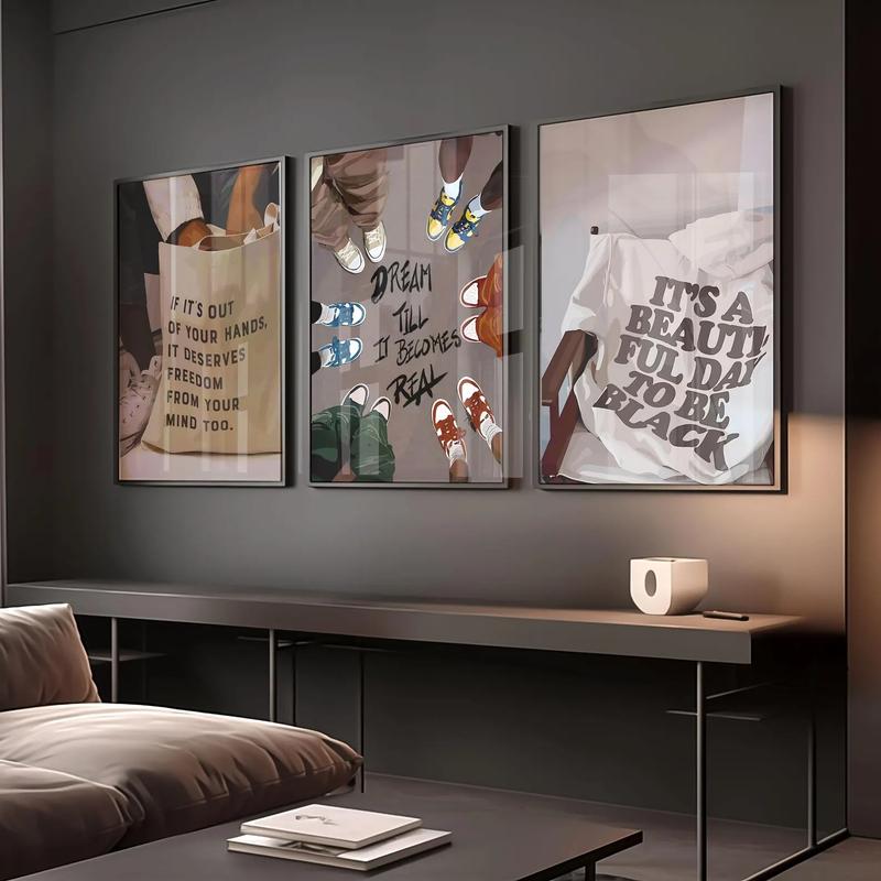 Set of 3 Black Man Wall Art, HypeBeast Culture Poster, Black Couple Print, Black Art, Afro American Art