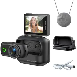 Tiny Portable Vlogging Camera, Magnetic Wearable Action Camera, Hands-Free POVs, Pet POV, Lightweight for Sports, YouTube
