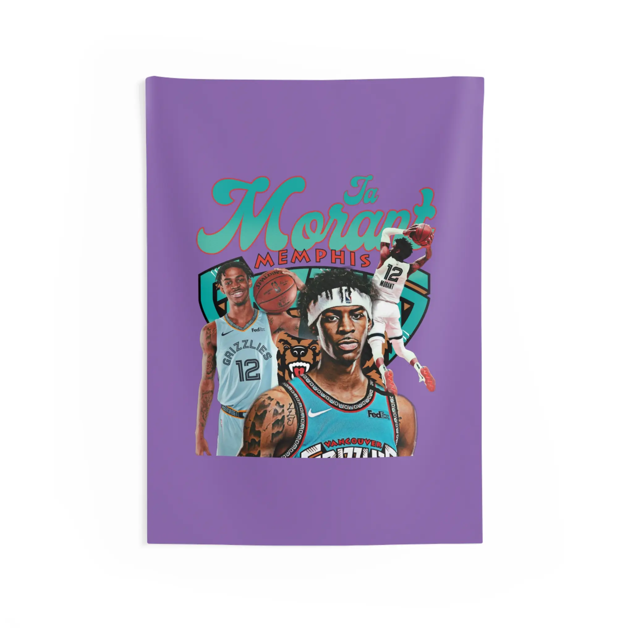 Ja Morant Grizzlies Wall Tapestry, Basketball Room Decor, Sports Fan Tapestries, Home Wall Art, Unique Gift for Fans, Basketball Decor