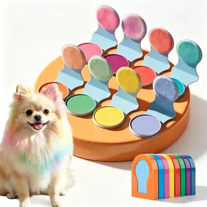 8 Colors Pet Hair Chalk Temporary Dye Powder for Dogs Cats, Washable Non-Toxic Fur Color Chalk, Quick Easy DIY Pet Grooming Makeup for Party Cosplay
