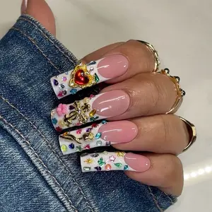 Extremely Curved Square Acrylic Press On Nails - Easy to Apply, Long-Lasting, Reusable, Salon Quality Nails, USA-Made Cosmetic Manicure, Beauty Products