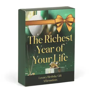 The Richest Year of Your Life Birthday Affirmations Cards 50 Positive Daily Manifestation Cards for Abundance Wealth & Success Gift for Women Men