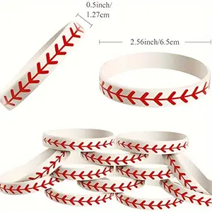 12pcs Vibrant Baseball Silicone Wristbands - Durable, Sweat-Resistant, Power-Free, Non-Wireless Sports Accessories for Players, Fans, and Enthusiasts Perfect Games, Training, Casual Wear