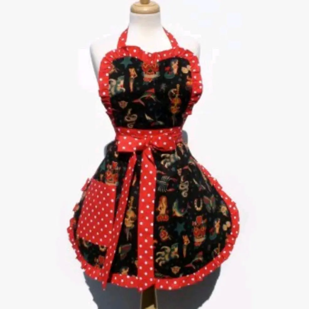 Black Vintage Tattoo Deluxe Apron #A978