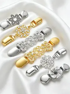 Women's Vintage Sweater Dress Shawl Cardigan Clip Set, Retro Waist Cincher Belt Back Strap Clips, Casual All Seasons Fashion Accessories