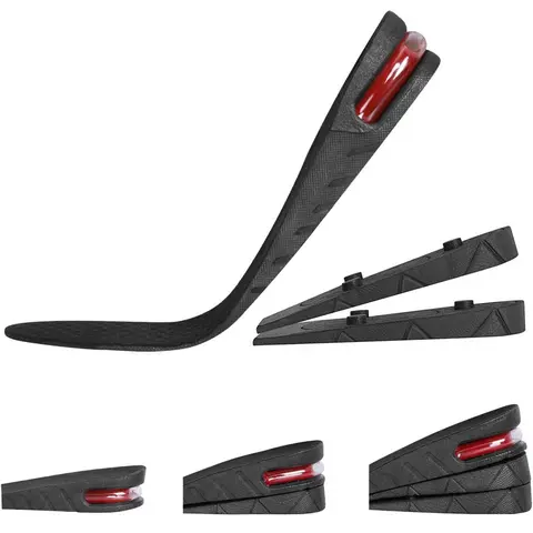 Men's Breathable Heightening Footwear Insoles - 1 Unisex Height Increase Insole, Removable Synthetic 3-Layer Air Cushion (3-7cm/1.18-2.75"), Invisible Lift, Shock Absorbing, Heel Support, All Seasons for Daily & Sports Shoes