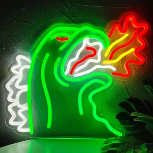 Neon Light King of the Monster Adjustable LED Neon Wall Decor, Game Room Lamp, Boy's Room Decoration, Breathing Fire Monster Neon Sign, Led Neon Lights