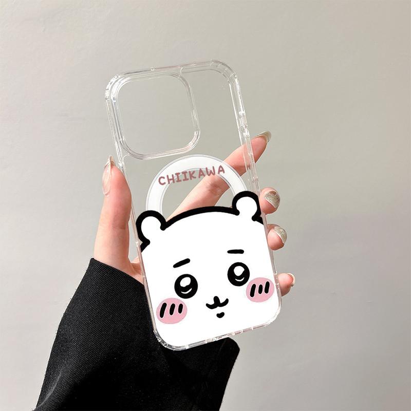 Cute C-Chiikawas Magsafe Phone Cases For iPhone 17 16 15 14 13 12 11 Promax Pro Air Plus Wireless Charging Transparent Silicone TPU Cover