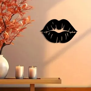 1pc Lips Metal Wall Art, Modern Abstract Art, Lips Statue Mural, Perfect for Bedroom, Boudoir, Modern Space Decor, Christmas Decor, Ideal Gift for Art Lovers