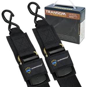 Seamander Marine Boat Trailer 2 inch Trailer Transom Tie-Down Straps, 1 Pair