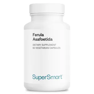 SuperSmart - Ferula Asafoetida 500mg per Day (Patented) - High Potency Asafin Ferula Asafoetida Supplement - Assa Foetida Resin Extract | Non-GMO & Gluten Free - 60 Vegetarian Capsules