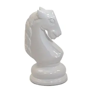 MegaChess 24 Inch White Fiberglass Knight Giant Chess Piece