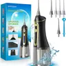NBGRLVS Cordless Oral Irrigator for Adults - 6 Modes Adjustable Water Pressure, IPX7 Waterproof Rechargeable, 320ml Portable, 360° Rotatable Nozzle, Water Floss Cleansing, Effective Massage, 30-Day Battery for Home & Travel, Orthodontic Teeth Pick