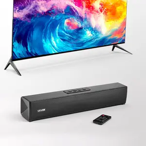 VEVOR Sound Bar for Smart TV, 2.0 Channel, 17-Inch Compact Soundbar TV Speakers for Projector, Bluetooth AUX Connection, Remote Control, Easy Setup, 80W Surround Sound System for PC Home Theater Audi