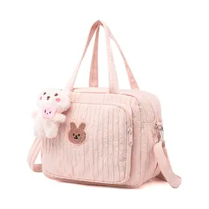 Baby Diaper Bag Tote, Mom Bag Crossbody Diaper Bags Baby Travel Bags for Girl Pañaleras Para Bebe (Pink, Small)