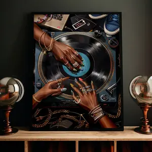 1 Count retro style Black Woman art prints - frameless, retro-chic and musical wall decorations for living rooms, bedrooms, offices - perfect for gift creative posters