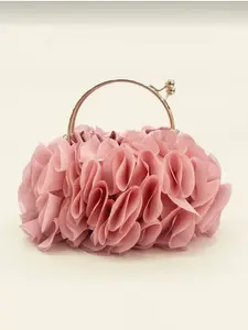 Women's Elegant Flower Decorated Evening Bag, Fashionable Novelty Floral Pattern Handbag for Party, Trendy All-match & Exquisite Bag for Birthday Gift,With circular handle,Can accommodate mobile phones, lipstick, suitable for dating and socializing.
