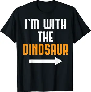 I'm With The Dinosaur Shirt Costume Funny Halloween Couple T-Shirt - Tamauziabro Shop 30B07YVJQR42