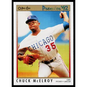 Chuck McElroy 1992 O-Pee-Chee Premier #85 Chicago Cubs