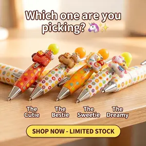 The Cutest Gift! 3D Chubby Pony Pens for You & Your Boo 💖 Cute Pens，Aesthetic Pens，Novelty Pens，Smooth Writing Kawaii Pens, Unique Pens, Cute Journal Pens
