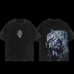 Monster Hunter Wilds Arkveld Vintage Washed Oversized Tee & Hoodie | Retro Game Graphic Apparel | Faded Streetwear For Hunter Fans | Soft Cotton Washed Outfit Perfect For Gamers C