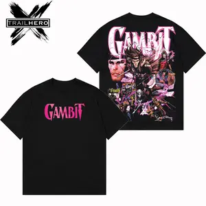TRAIL HERO - Gambit V3 Premium Acid Washed Hoodie T-Shirt, En Sabah Nur Hoodie Shirt, Character Comics Fans Shirt, Superhero Washed Shirt, Comic Book Fans T-Shirt, Superhero Graphic Tee Cotton