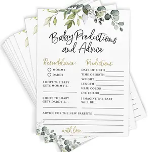 Baby Predictions and Advice – Baby Shower Game for Mommy to Be, Eucalyptus (50 Cards)