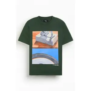 Pacsun Men's Pac Artist Network x Randy Perez Green Still T-Shirt - Multicolor