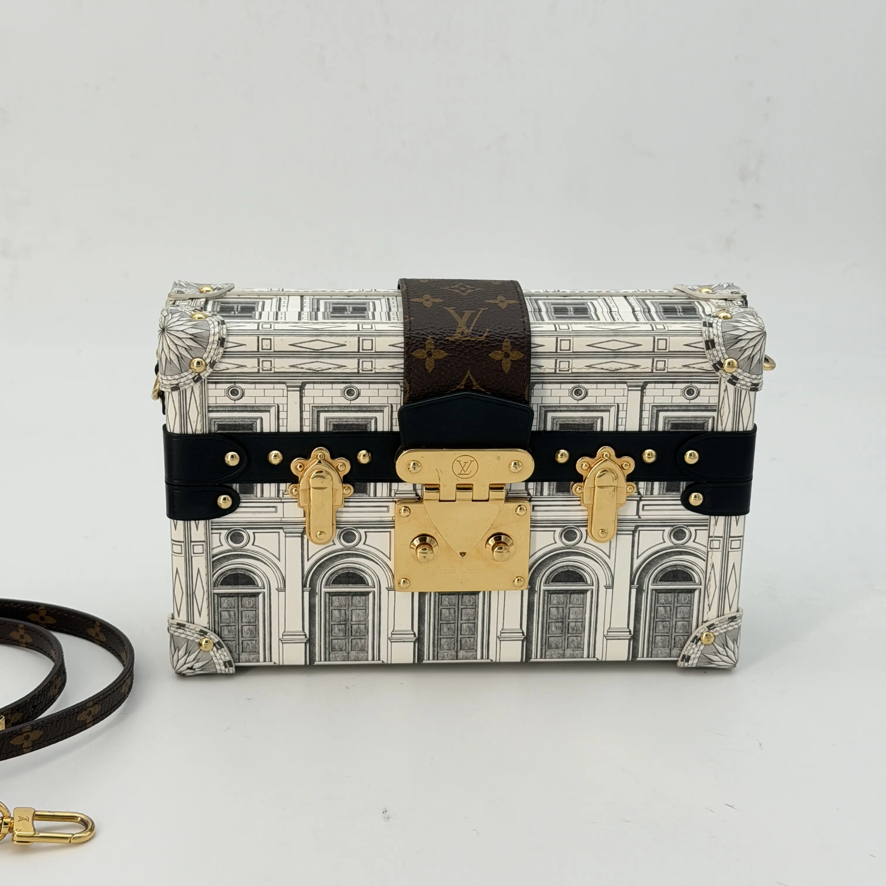 Pre-owned Louis Vuitton leather Crossbody Bags x Fornasetti Petite Malle Bag