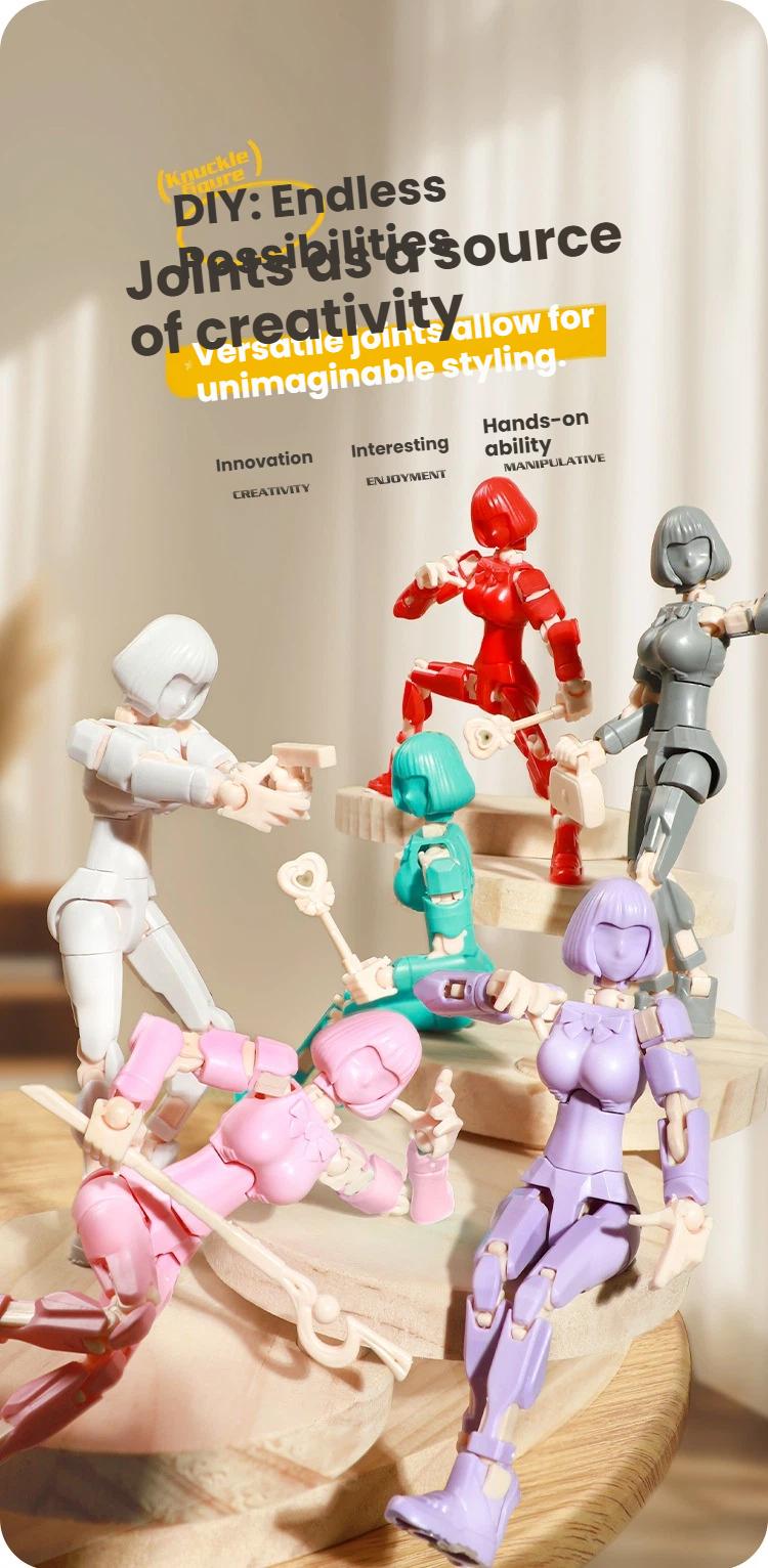 Magical Girl DIY Action Figure, Educational Building Blocks Toy, Joint Movable Doll, Creative Decor & Gift for young people