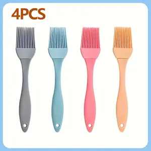 4pcs Heat Resistant Silicone BBQ Brush, Oil Brush, Sauce Application, Kitchen Tool
